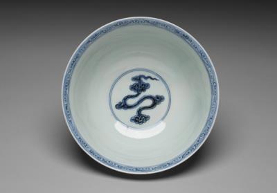 图片[2]-Bowl with underglaze-blue decoration of two dragons playing with pearls, Hsuan-te reign (1426-1435), Ming dynasty-China Archive